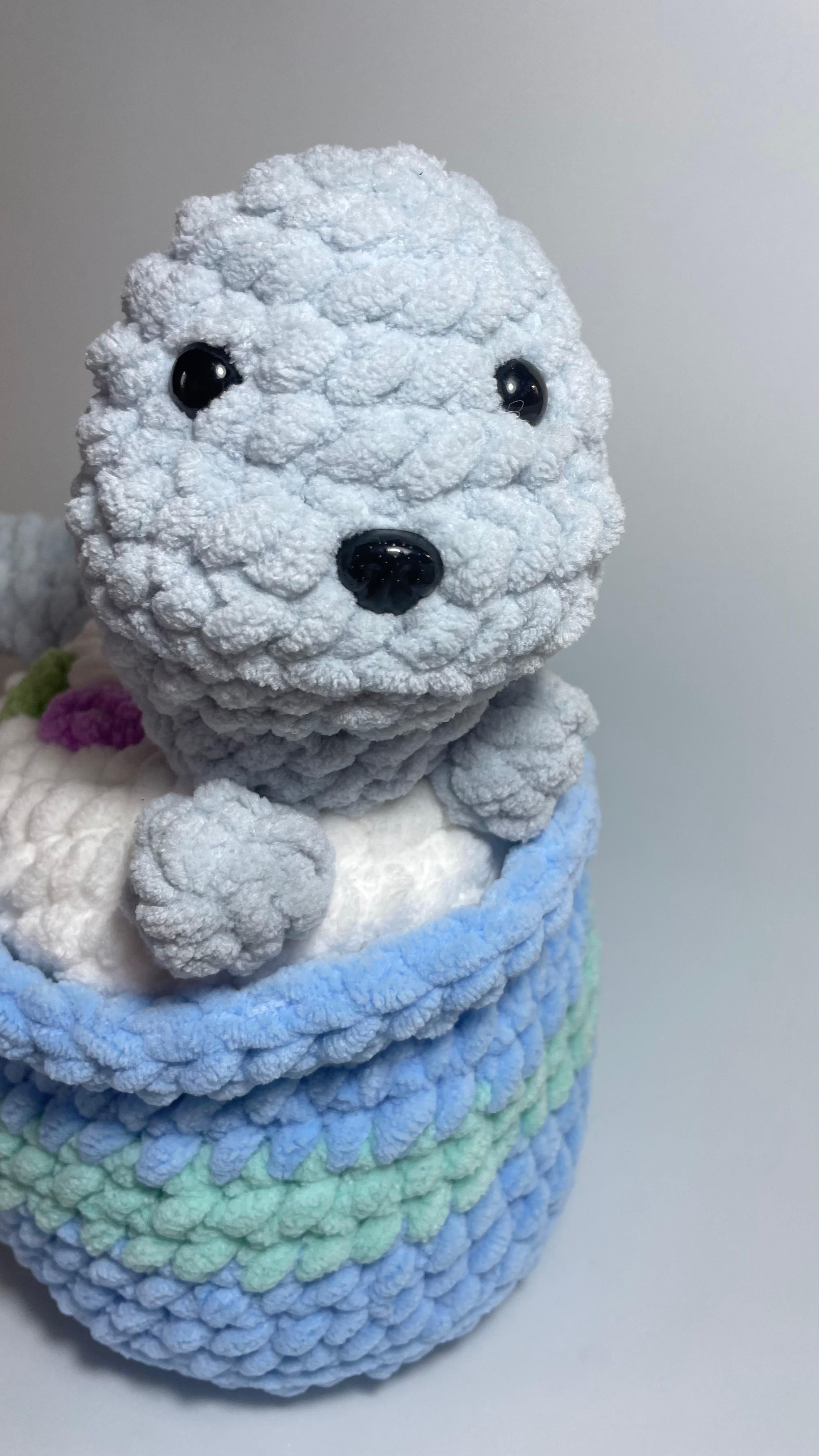Seal in Cereal Bowl Plushie