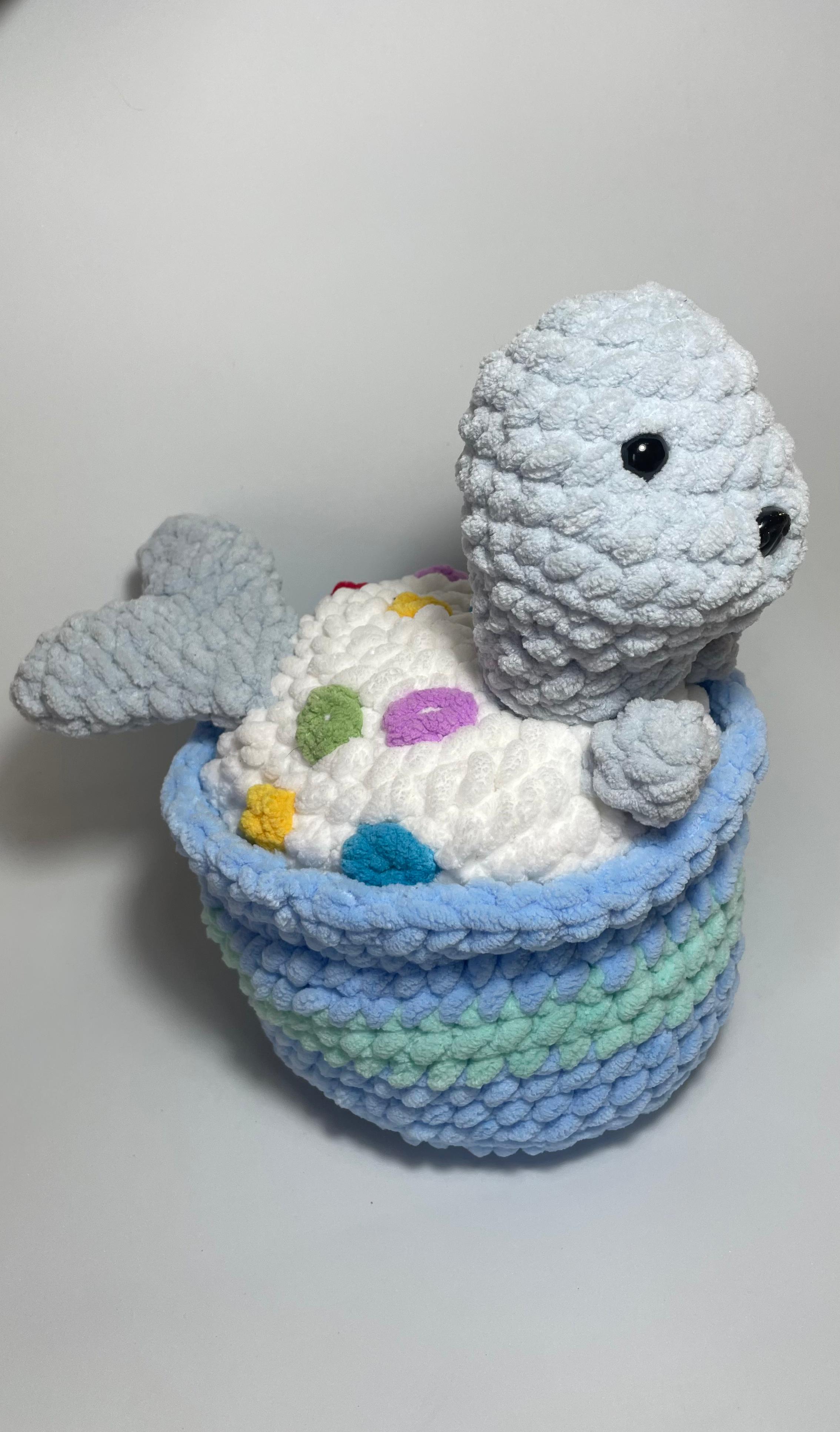 Seal in Cereal Bowl Plushie
