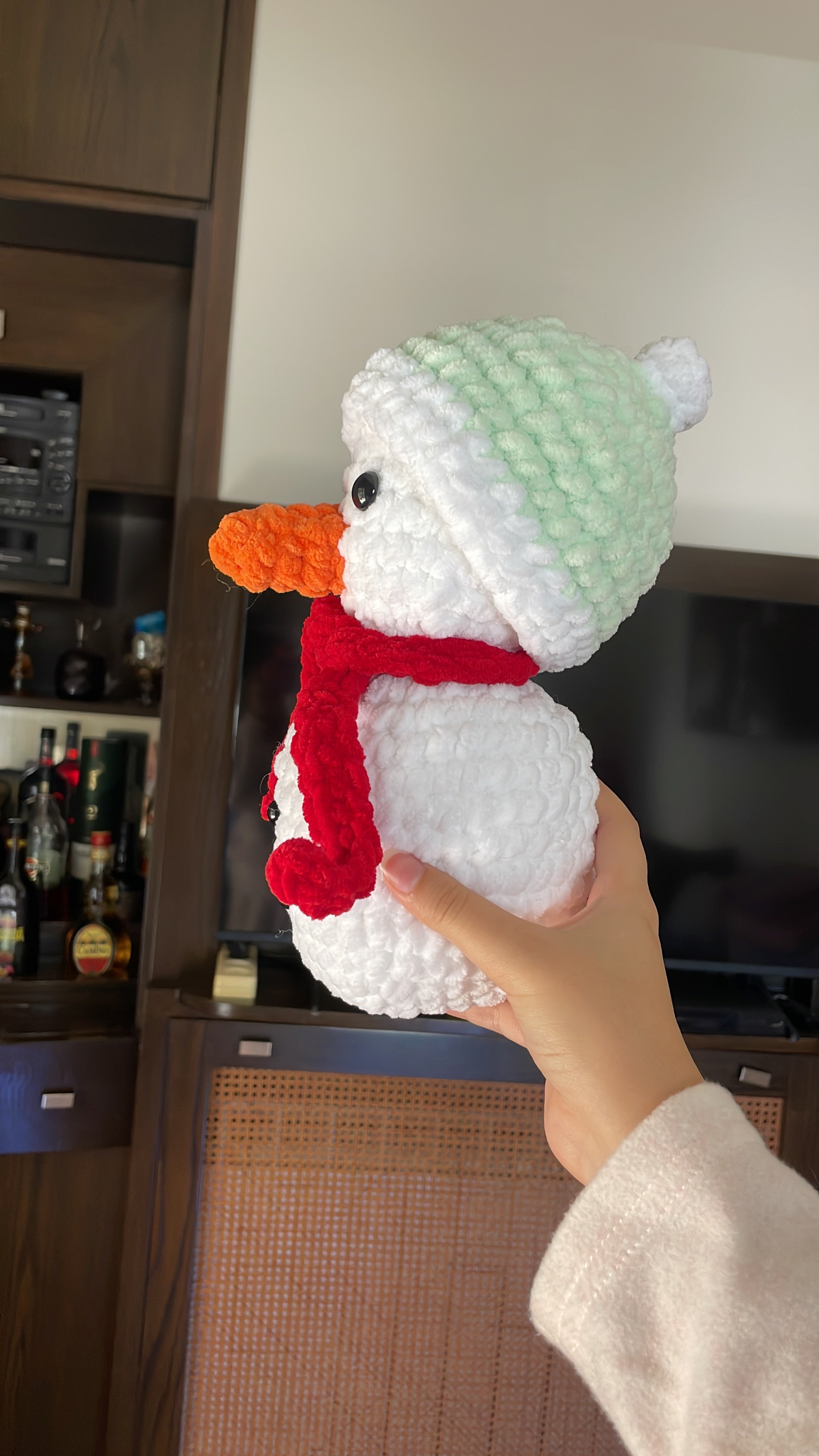 snow man plushie